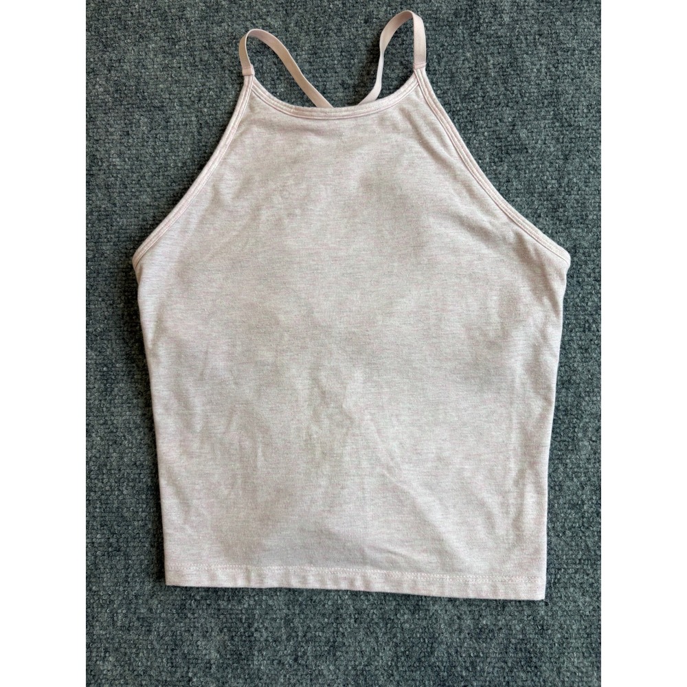 Pink Victoria's Secret High Neck Crop Top Light Pink Heather Shimmer XS